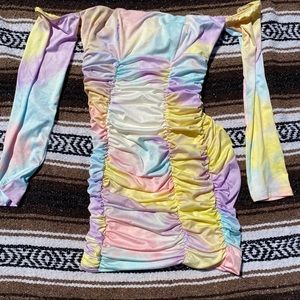 FASHIONNOVA Pastel Tie-dye Bodycon Dress